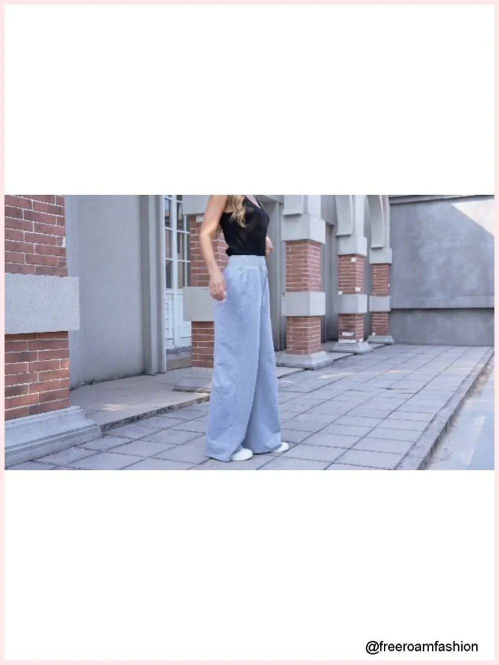 Wide Leg Cotton Sweatpants Women Elastic Waisted Baggy Athletic Jogger Pants